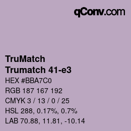 Color code: TruMatch - Trumatch 41-e3 | qconv.com