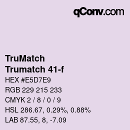 Code couleur: TruMatch - Trumatch 41-f | qconv.com