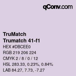Code couleur: TruMatch - Trumatch 41-f1 | qconv.com