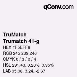 Code couleur: TruMatch - Trumatch 41-g | qconv.com