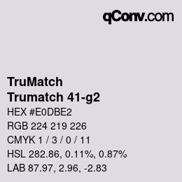 Color code: TruMatch - Trumatch 41-g2 | qconv.com