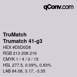 Color code: TruMatch - Trumatch 41-g3 | qconv.com