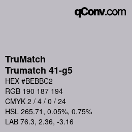 Farbcode: TruMatch - Trumatch 41-g5 | qconv.com