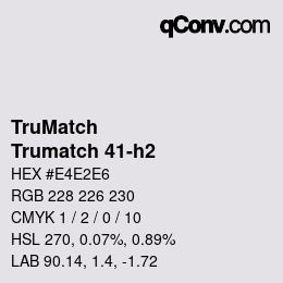 Code couleur: TruMatch - Trumatch 41-h2 | qconv.com