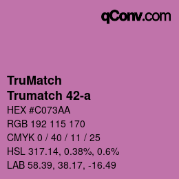 Color code: TruMatch - Trumatch 42-a | qconv.com