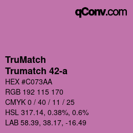 Code couleur: TruMatch - Trumatch 42-a | qconv.com