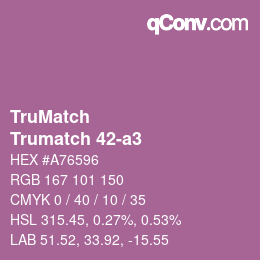 Code couleur: TruMatch - Trumatch 42-a3 | qconv.com