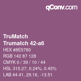 Color code: TruMatch - Trumatch 42-a6 | qconv.com