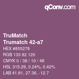 Code couleur: TruMatch - Trumatch 42-a7 | qconv.com