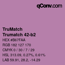 Color code: TruMatch - Trumatch 42-b2 | qconv.com