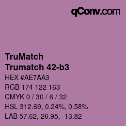 Color code: TruMatch - Trumatch 42-b3 | qconv.com