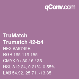 Color code: TruMatch - Trumatch 42-b4 | qconv.com