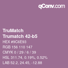 Color code: TruMatch - Trumatch 42-b5 | qconv.com