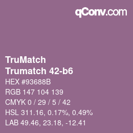 Color code: TruMatch - Trumatch 42-b6 | qconv.com