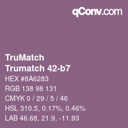 Color code: TruMatch - Trumatch 42-b7 | qconv.com