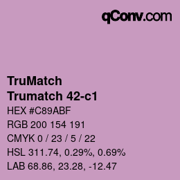 Code couleur: TruMatch - Trumatch 42-c1 | qconv.com