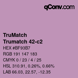 Color code: TruMatch - Trumatch 42-c2 | qconv.com