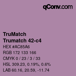Code couleur: TruMatch - Trumatch 42-c4 | qconv.com