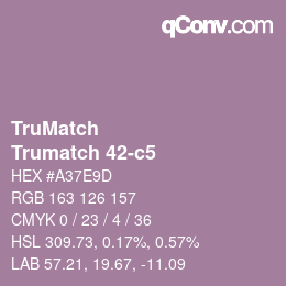 Code couleur: TruMatch - Trumatch 42-c5 | qconv.com