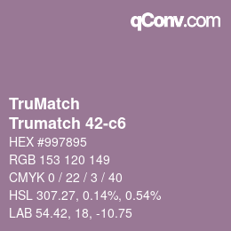 Color code: TruMatch - Trumatch 42-c6 | qconv.com