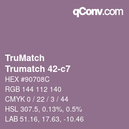 Code couleur: TruMatch - Trumatch 42-c7 | qconv.com