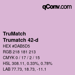 Code couleur: TruMatch - Trumatch 42-d | qconv.com