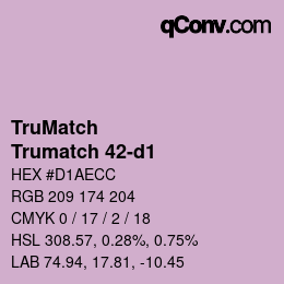 Code couleur: TruMatch - Trumatch 42-d1 | qconv.com