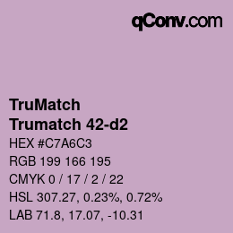 Code couleur: TruMatch - Trumatch 42-d2 | qconv.com