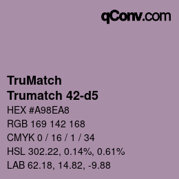 Code couleur: TruMatch - Trumatch 42-d5 | qconv.com