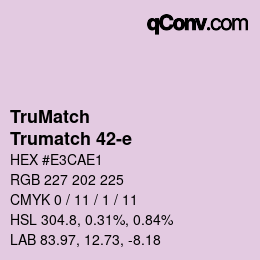 Code couleur: TruMatch - Trumatch 42-e | qconv.com