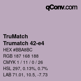 Color code: TruMatch - Trumatch 42-e4 | qconv.com