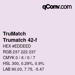 Color code: TruMatch - Trumatch 42-f | qconv.com