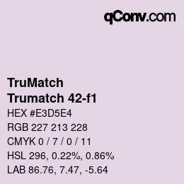 Code couleur: TruMatch - Trumatch 42-f1 | qconv.com