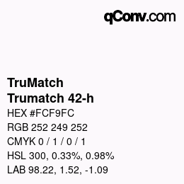 Color code: TruMatch - Trumatch 42-h | qconv.com