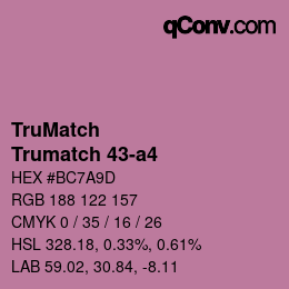 Código de color: TruMatch - Trumatch 43-a4 | qconv.com