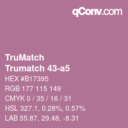 Code couleur: TruMatch - Trumatch 43-a5 | qconv.com
