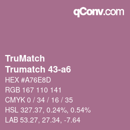Código de color: TruMatch - Trumatch 43-a6 | qconv.com