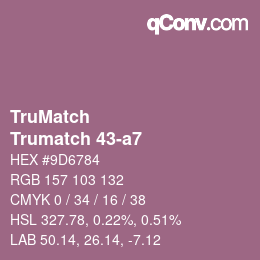 Code couleur: TruMatch - Trumatch 43-a7 | qconv.com