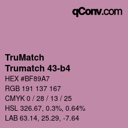 Code couleur: TruMatch - Trumatch 43-b4 | qconv.com