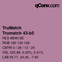 Code couleur: TruMatch - Trumatch 43-b5 | qconv.com