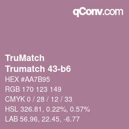 Código de color: TruMatch - Trumatch 43-b6 | qconv.com