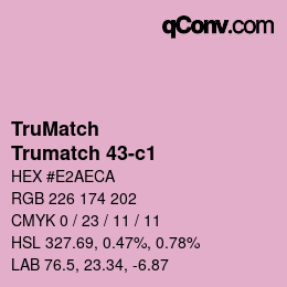 Code couleur: TruMatch - Trumatch 43-c1 | qconv.com