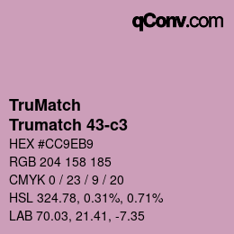 Código de color: TruMatch - Trumatch 43-c3 | qconv.com