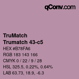 Farbcode: TruMatch - Trumatch 43-c5 | qconv.com