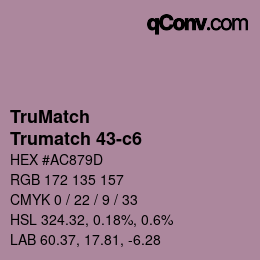 Color code: TruMatch - Trumatch 43-c6 | qconv.com