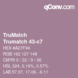 Code couleur: TruMatch - Trumatch 43-c7 | qconv.com