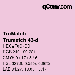 Code couleur: TruMatch - Trumatch 43-d | qconv.com