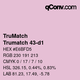 Code couleur: TruMatch - Trumatch 43-d1 | qconv.com