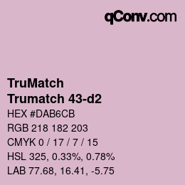 Code couleur: TruMatch - Trumatch 43-d2 | qconv.com