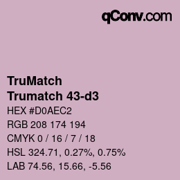 Código de color: TruMatch - Trumatch 43-d3 | qconv.com